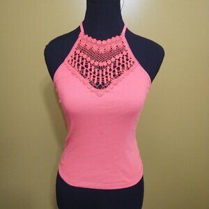 SO Embroidered Halter Top S Boho Y2K